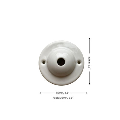 Ceiling Rose Dome Shape Porcelain Surface Mounting Vintage Loft Retro Cottage Ceramic White