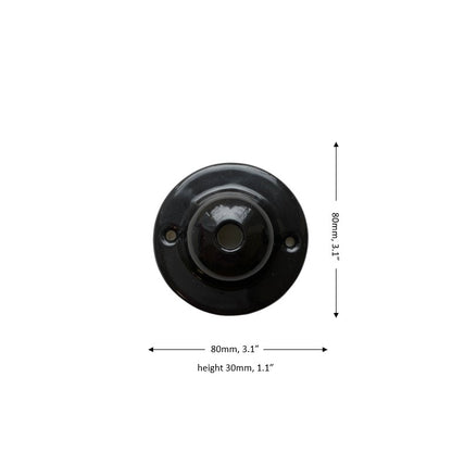 Ceiling Rose Dome Shape Porcelain Surface Mounting Vintage Loft Retro Cottage Ceramic Black