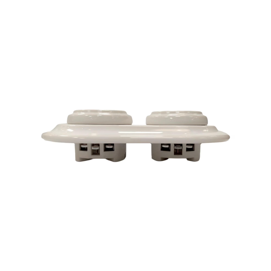 Double Power Socket Porcelain Loft Retro Electrical French Flush-Mounting Vintage Cottage Ceramic White