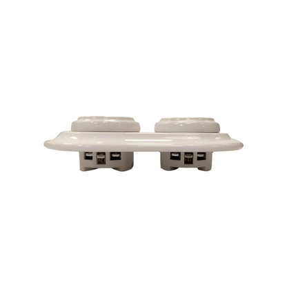 Double Power Socket Porcelain Loft Retro Electrical French Flush-Mounting Vintage Cottage Ceramic White
