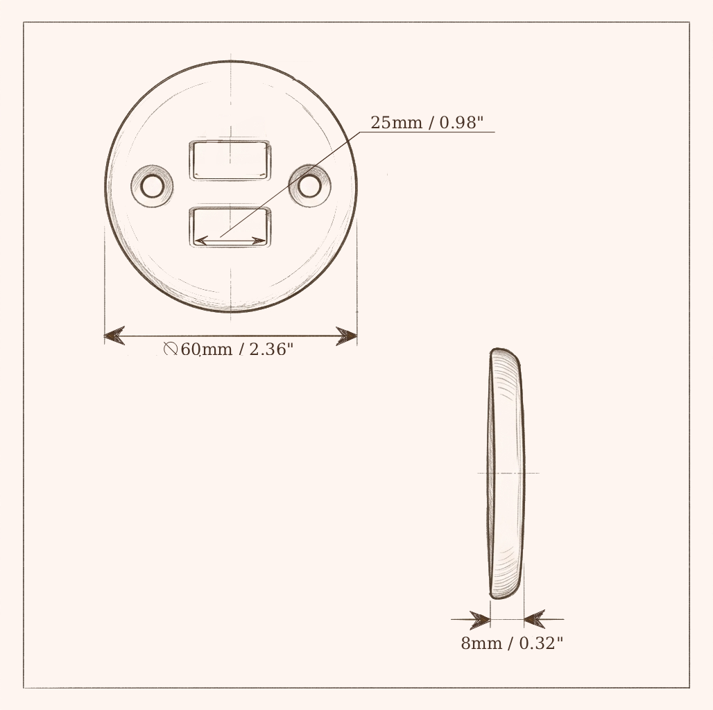 Flush Mount USB Charging Socket Cover in White Porcelain