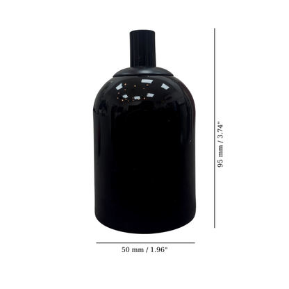 black porcelain hanging E27 lamp holder, 50x95mm, measurements