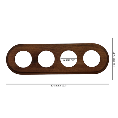Wooden Loft Retro Quadruple Socket Frame 4 Holes For Flush-Mounted Series Vintage Cottage Dark Wood