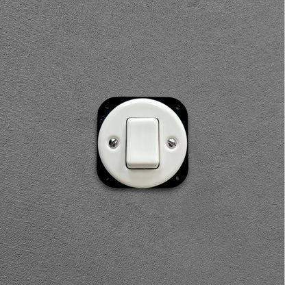 White Porcelain Wide Rocker Connection Inner Part Push Button Switch 1 Gang Two-Pole With A Big Key Flush-Mounted