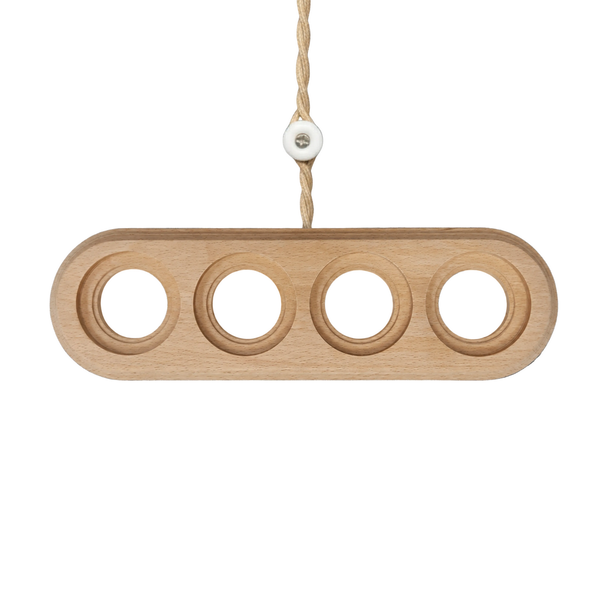 Surface Mount Socket and Switch Quadruple Frame in Light Brown