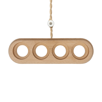 Surface Mount Socket and Switch Quadruple Frame in Light Brown