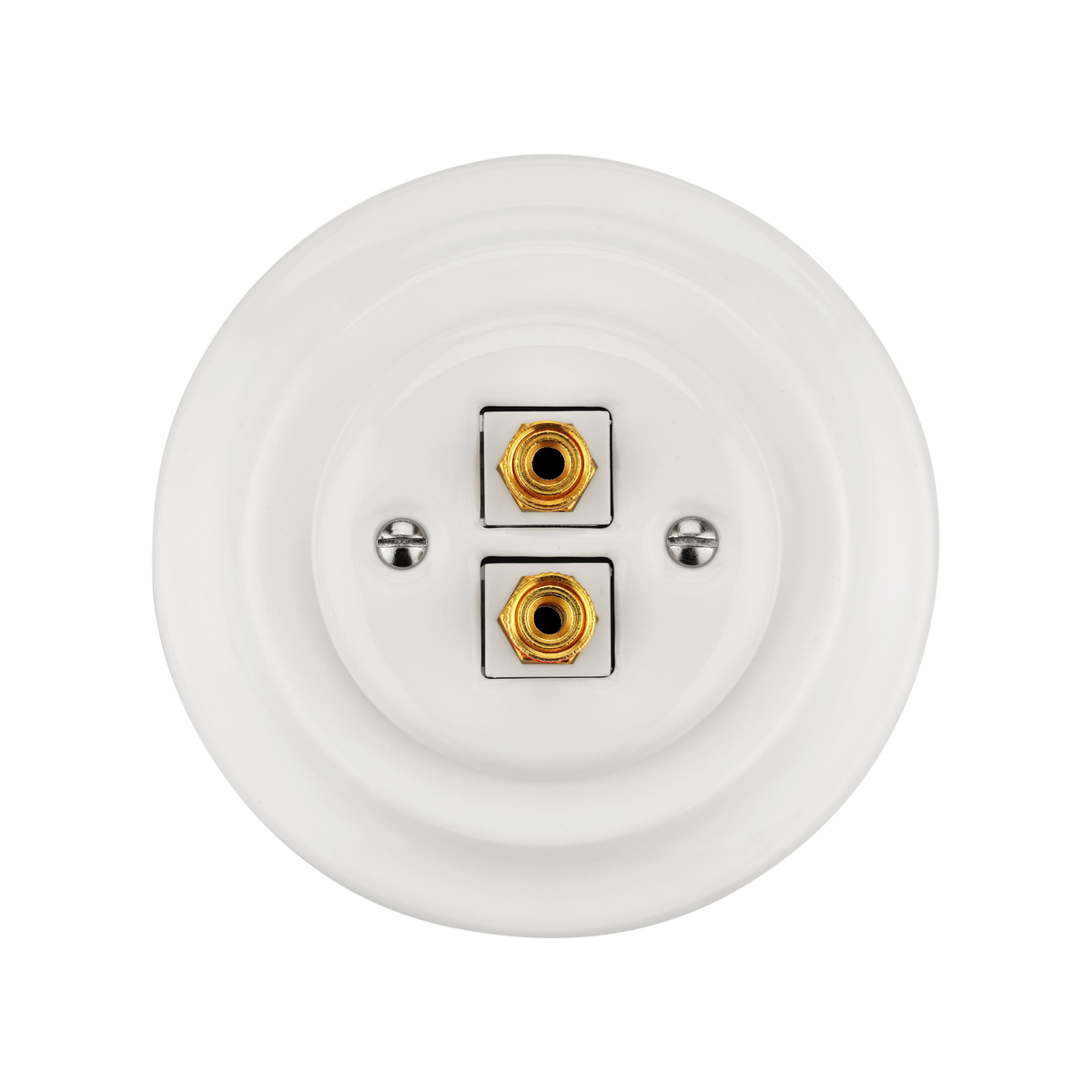 Flush Mount Duo Audio Socket – White Porcelain