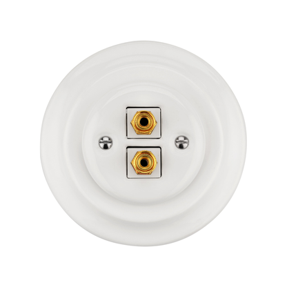 Flush Mount Duo Audio Socket – White Porcelain