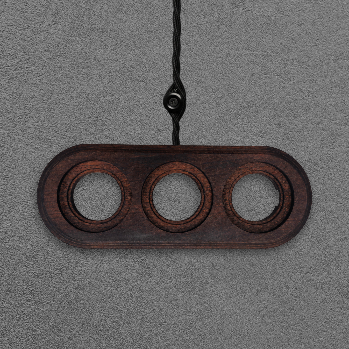 Surface Mount Socket and Switch Triple Frame in Dark Brown