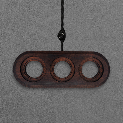 Surface Mount Socket and Switch Triple Frame in Dark Brown