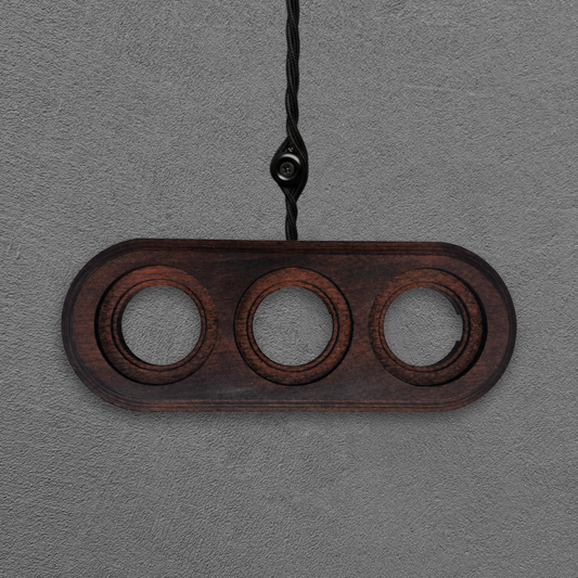 Surface Mount Socket and Switch Triple Frame in Dark Brown