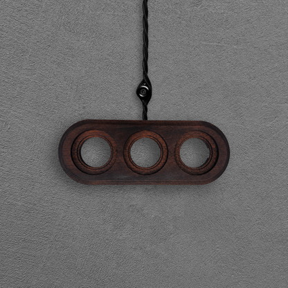 Surface Mount Socket and Switch Triple Frame in Dark Brown
