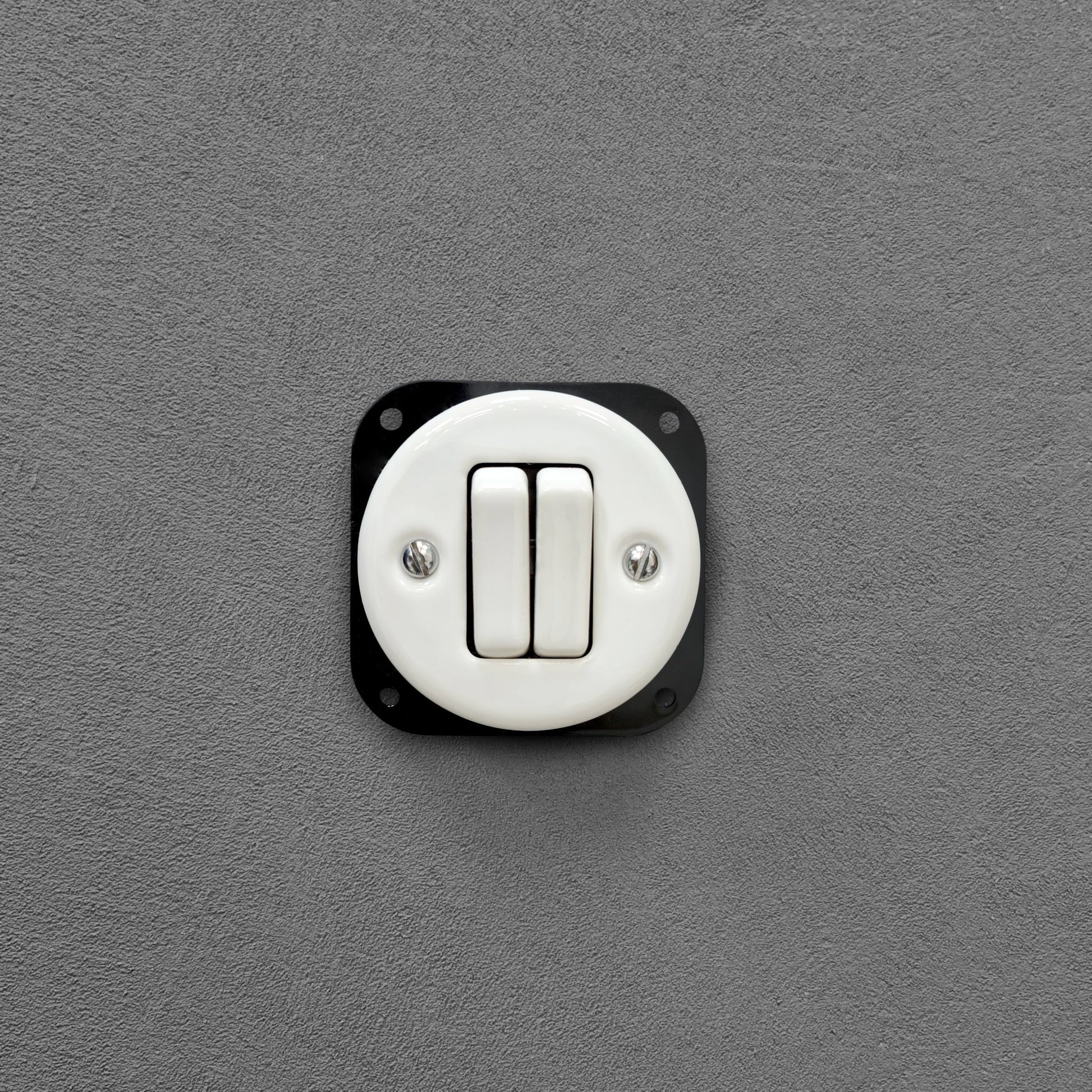 white porcelain 2gang2pole light switch insert, flush-mount