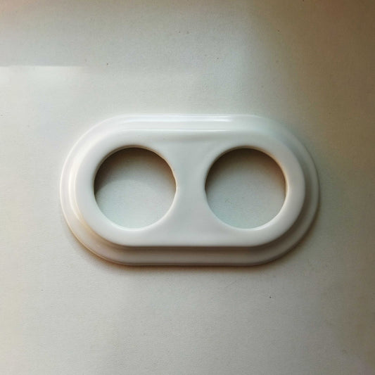 Porcelain Loft Retro Double Porcelain Frame For Flush-Mounted Series Vintage Cottage Ceramic White