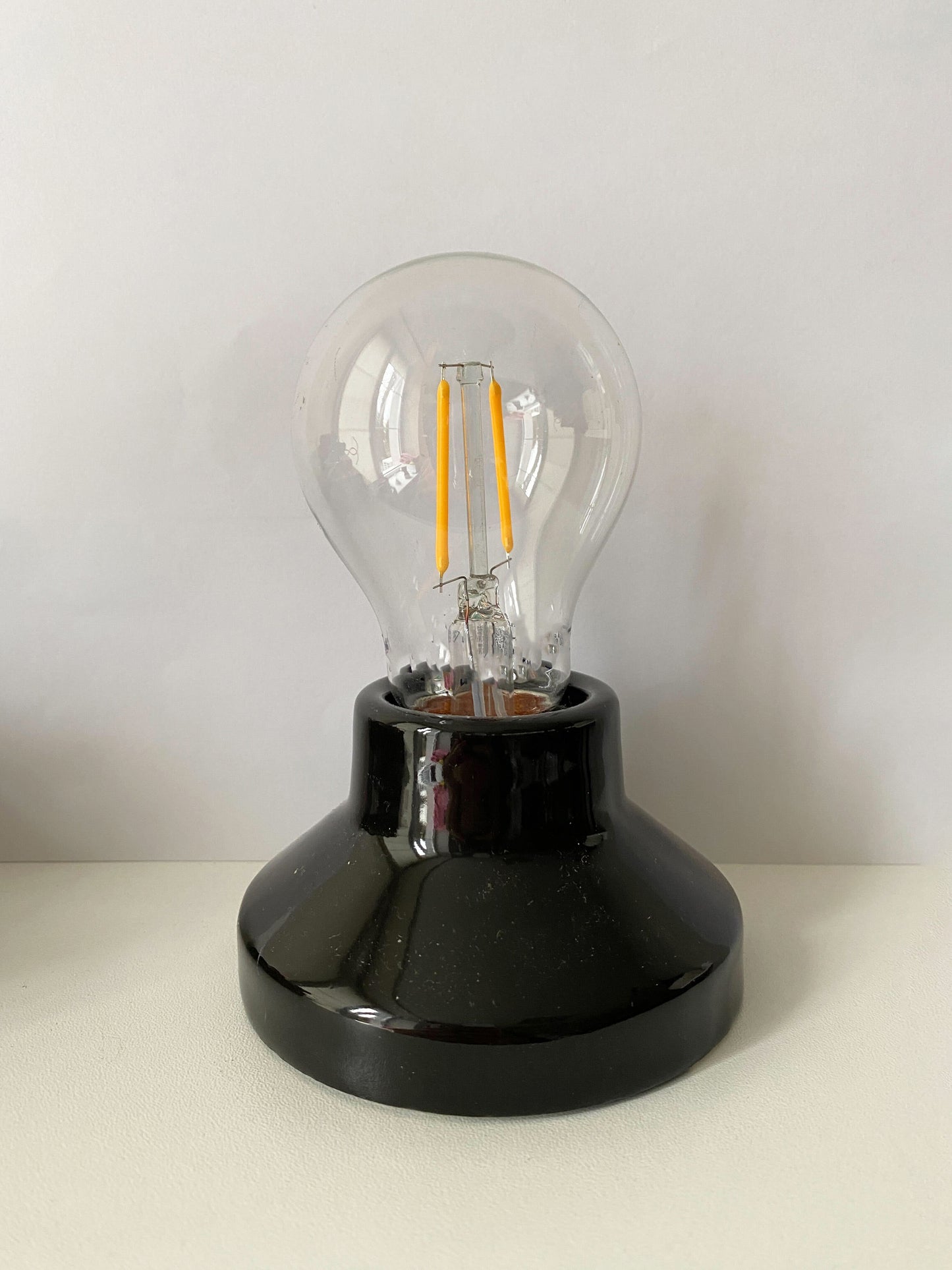 Porcelain High Frequency Lamp Holder E27 Vintage Loft Retro Cottage Ceramic Black