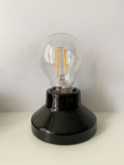 Porcelain High Frequency Lamp Holder E27 Vintage Loft Retro Cottage Ceramic Black