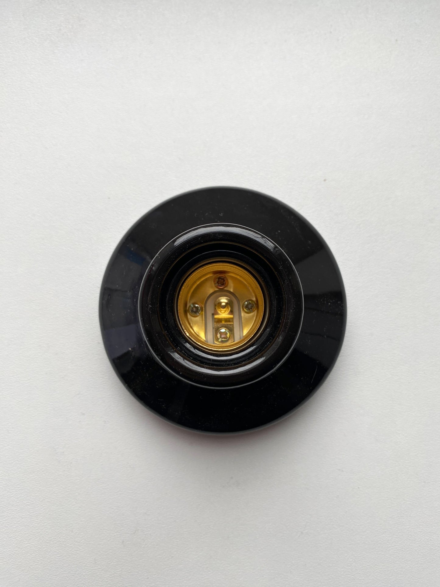 Porcelain High Frequency Lamp Holder E27 Vintage Loft Retro Cottage Ceramic Black