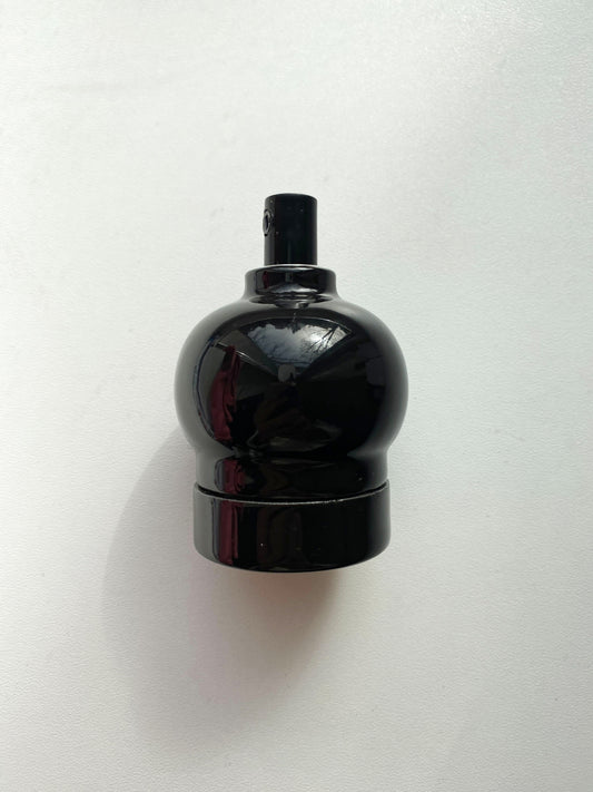 Apple Shape Porcelain Lamp Holder E27 Hanging Vintage Loft Retro Cottage Ceramic Black