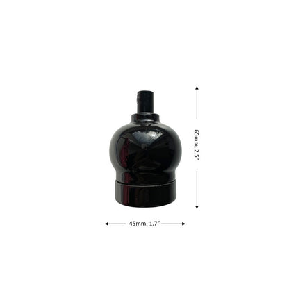 Apple Shape Porcelain Lamp Holder E27 Hanging Vintage Loft Retro Cottage Ceramic Black