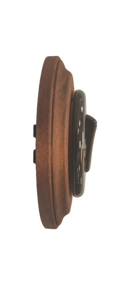 Wooden Frame Porcelain Light Switch Loft Retro 1-gang Two-way Flush-Mounting Vintage Cottage Ceramic Dark Brown With Black