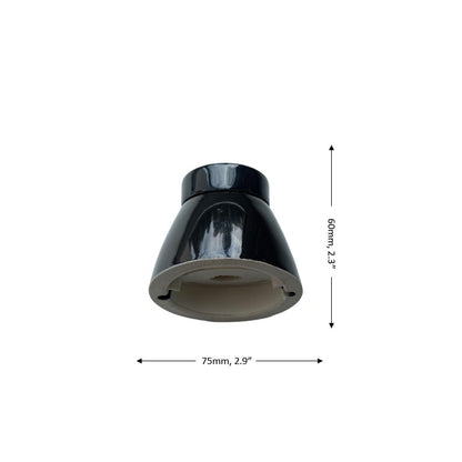 Porcelain Inclined Lamp Holder E27 Vintage Loft Retro Cottage Ceramic Black