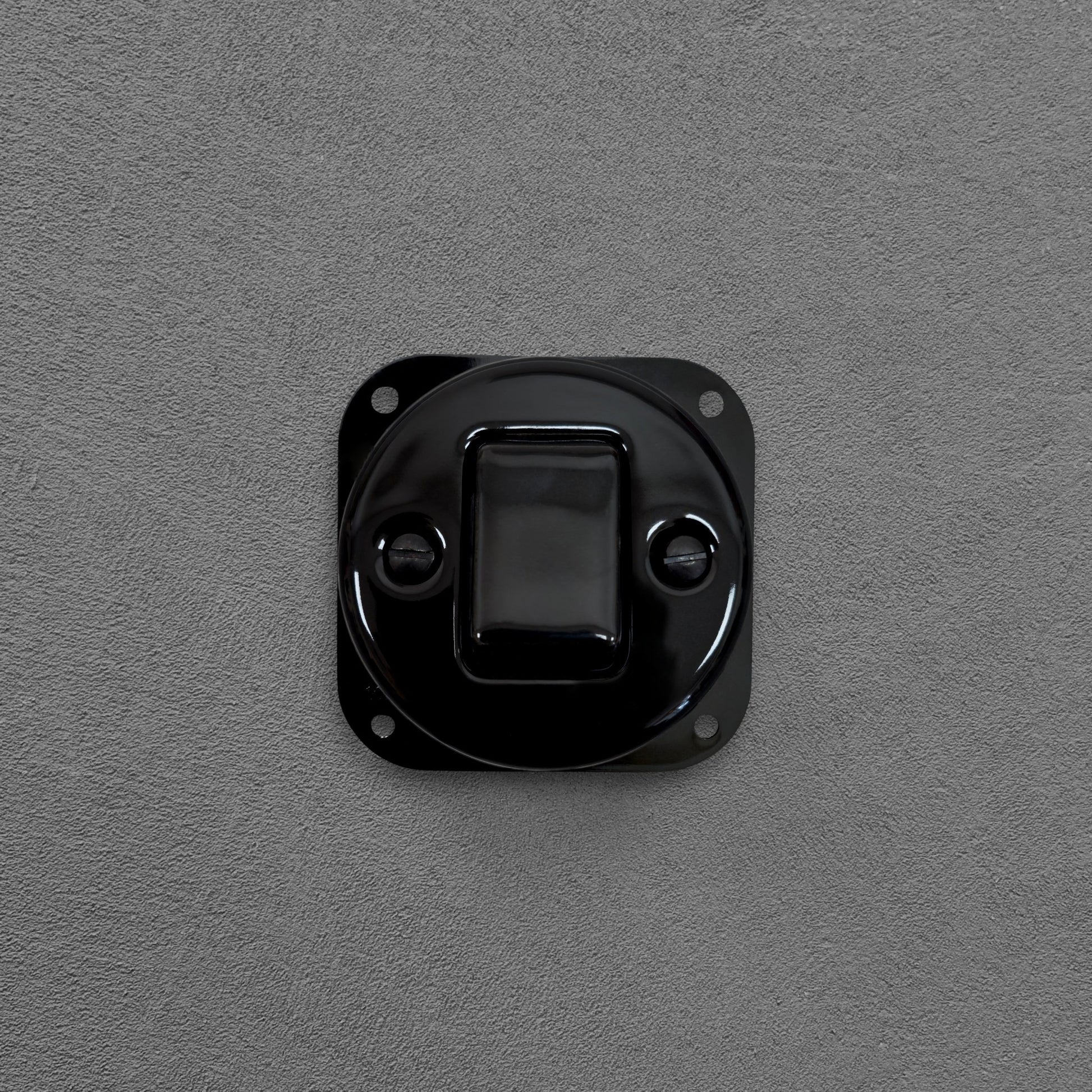 black porcelain 1gang2pole big key light switch insert, flush-mount