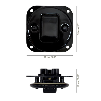 black porcelain 1gang2pole big key light switch insert, flush-mount, measurements