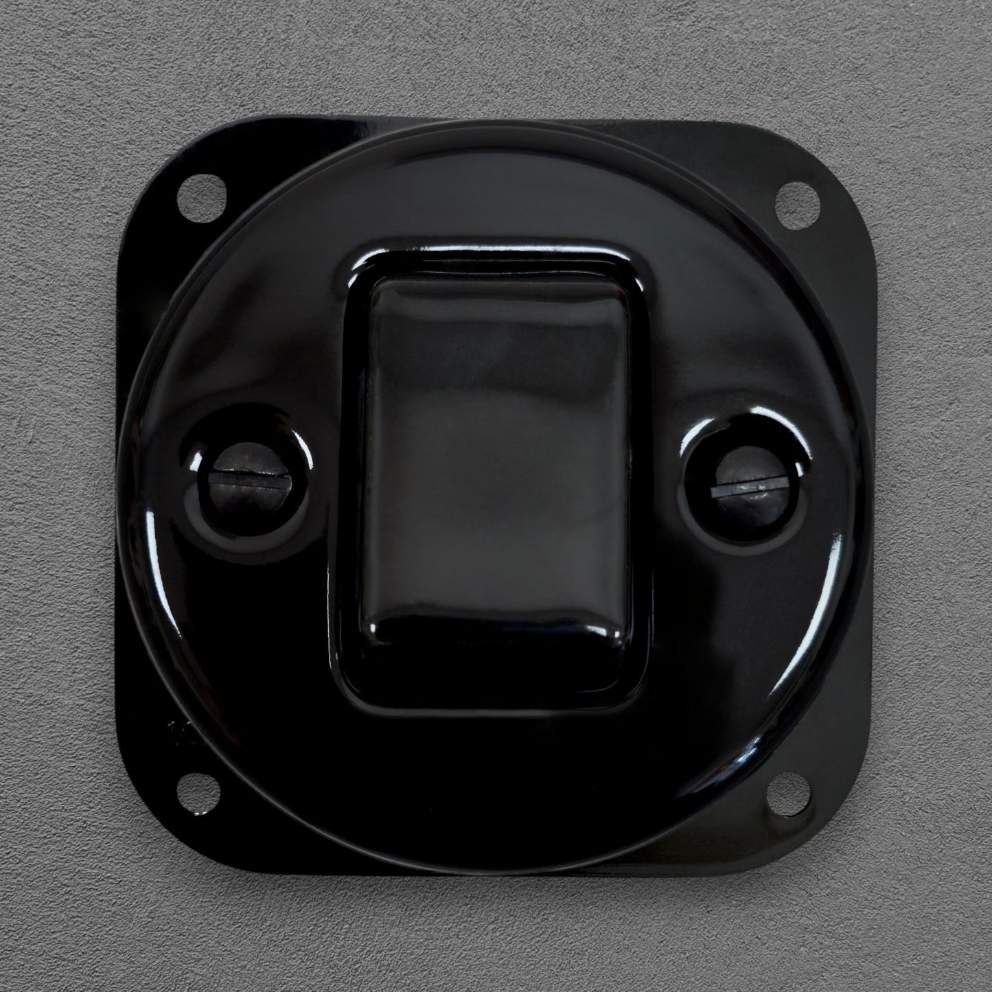 black porcelain 1gang2pole big key light switch insert, flush-mount, front