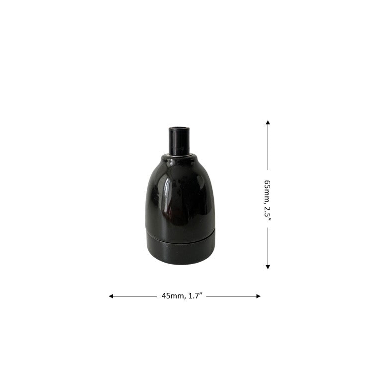 Porcelain Lamp Holder E27 Hanging Vintage Loft Retro Cottage Ceramic Black