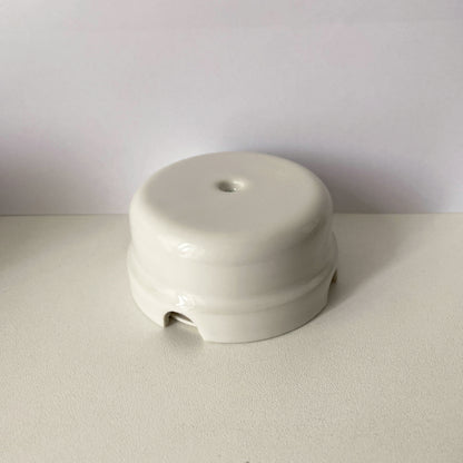Porcelain Junction Box Vintage Loft Retro Cottage Ceramic Surface Mounting White D78 x H35mm