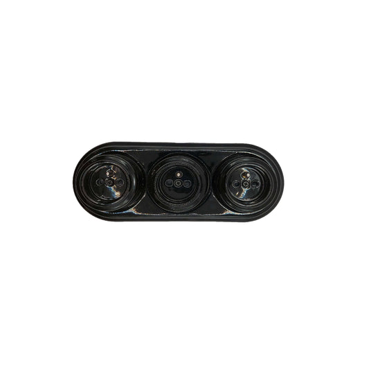 Triple Power French Socket Porcelain Surface Mounted Loft Retro Electrical 3 Socket Vintage Cottage Ceramic Black