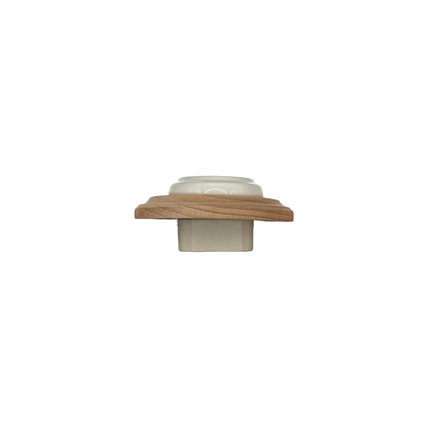 Wooden French Power Socket Porcelain Loft Retro Electrical Flush-Mounting Vintage Cottage Ceramic Natural Beige With White