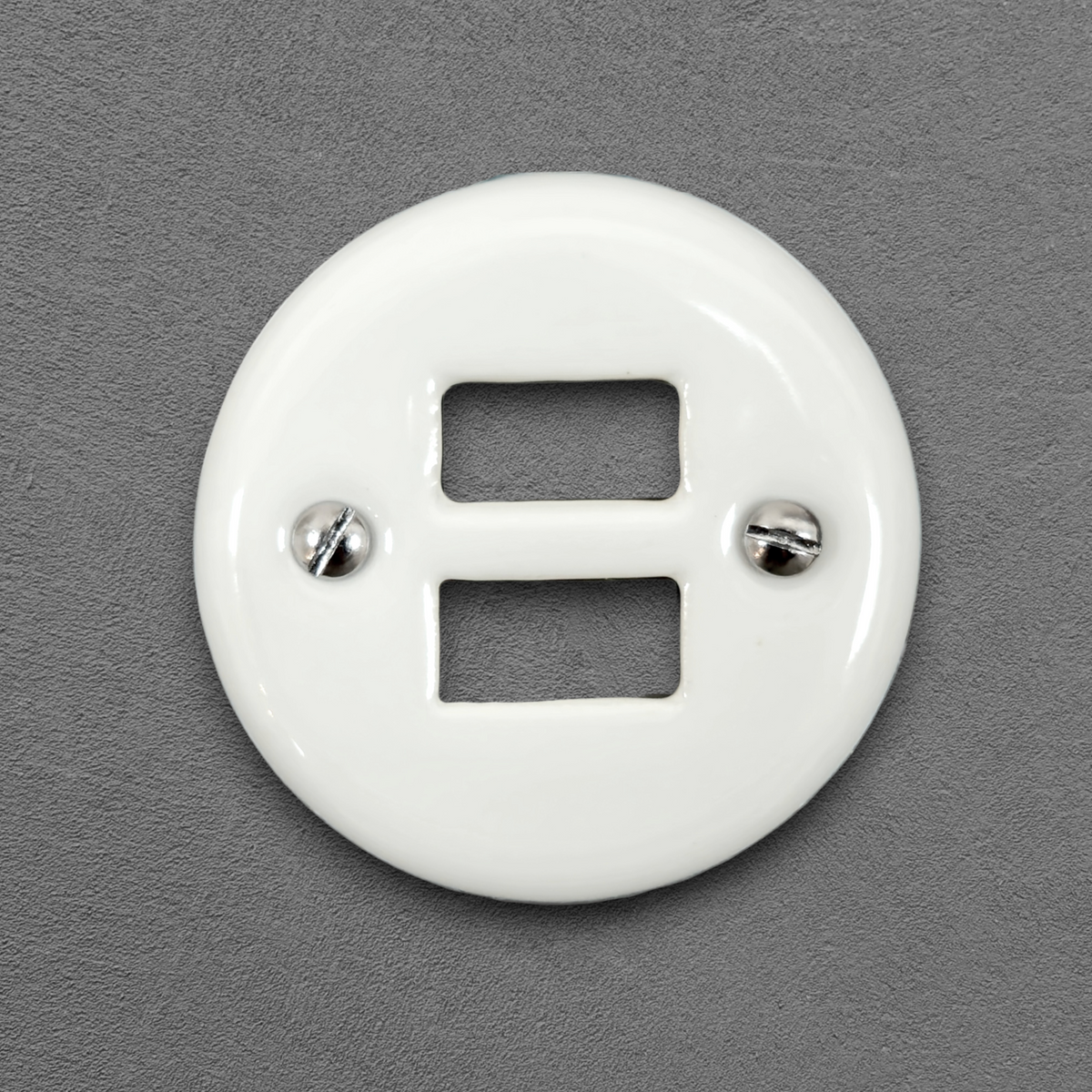 Flush Mount USB Charging Socket Cover in White Porcelain
