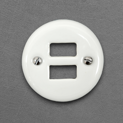 Flush Mount USB Charging Socket Cover in White Porcelain