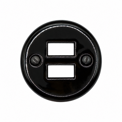 Flush Mount USB Charging Socket Cover in Black Porcelain