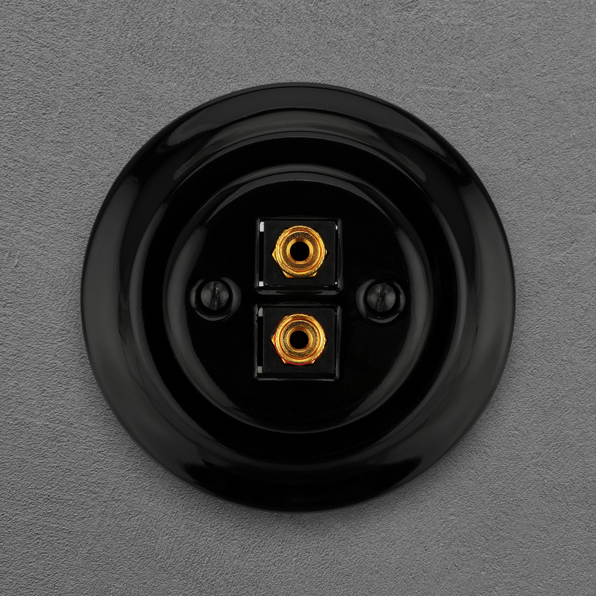 Flush Mount Duo Audio Socket – Black Porcelain