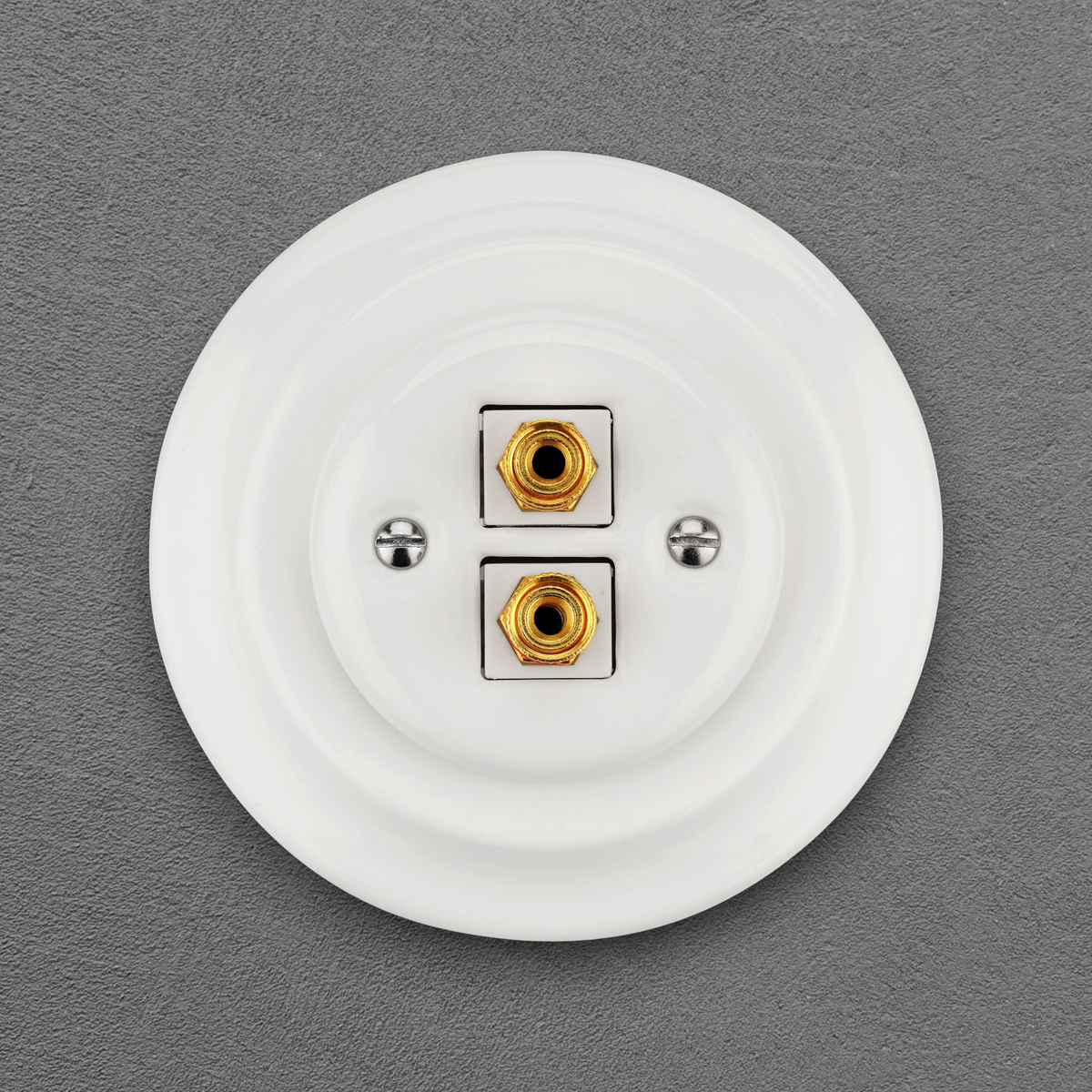 Flush Mount Duo Audio Socket – White Porcelain