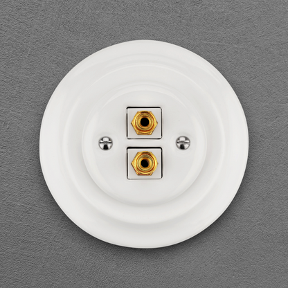 Flush Mount Duo Audio Socket – White Porcelain