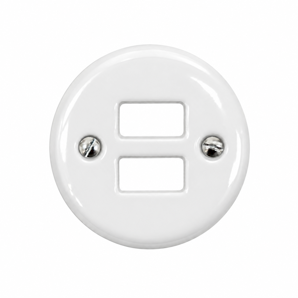 Flush Mount USB Charging Socket Cover in White Porcelain