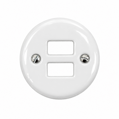 Flush Mount USB Charging Socket Cover in White Porcelain