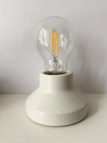 Porcelain High Frequency Lamp Holder E27 Vintage Loft Retro Cottage Ceramic White