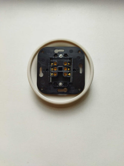 Light Switch Porcelain Loft Retro 2-gang Two-way Flush-Mounting Vintage Cottage Ceramic White