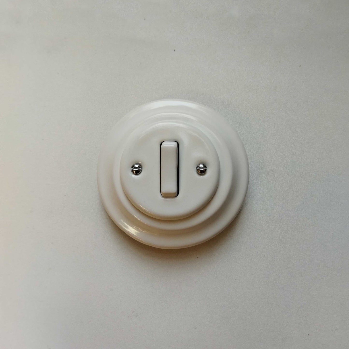 Light Switch Porcelain Loft Retro 1-gang Two-way Flush-Mounting Vintage Cottage Ceramic White