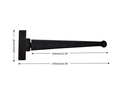 T-Hinger Hand Forged Iron Beeswax T-Hinges Door Home Decor Antique Retro Black