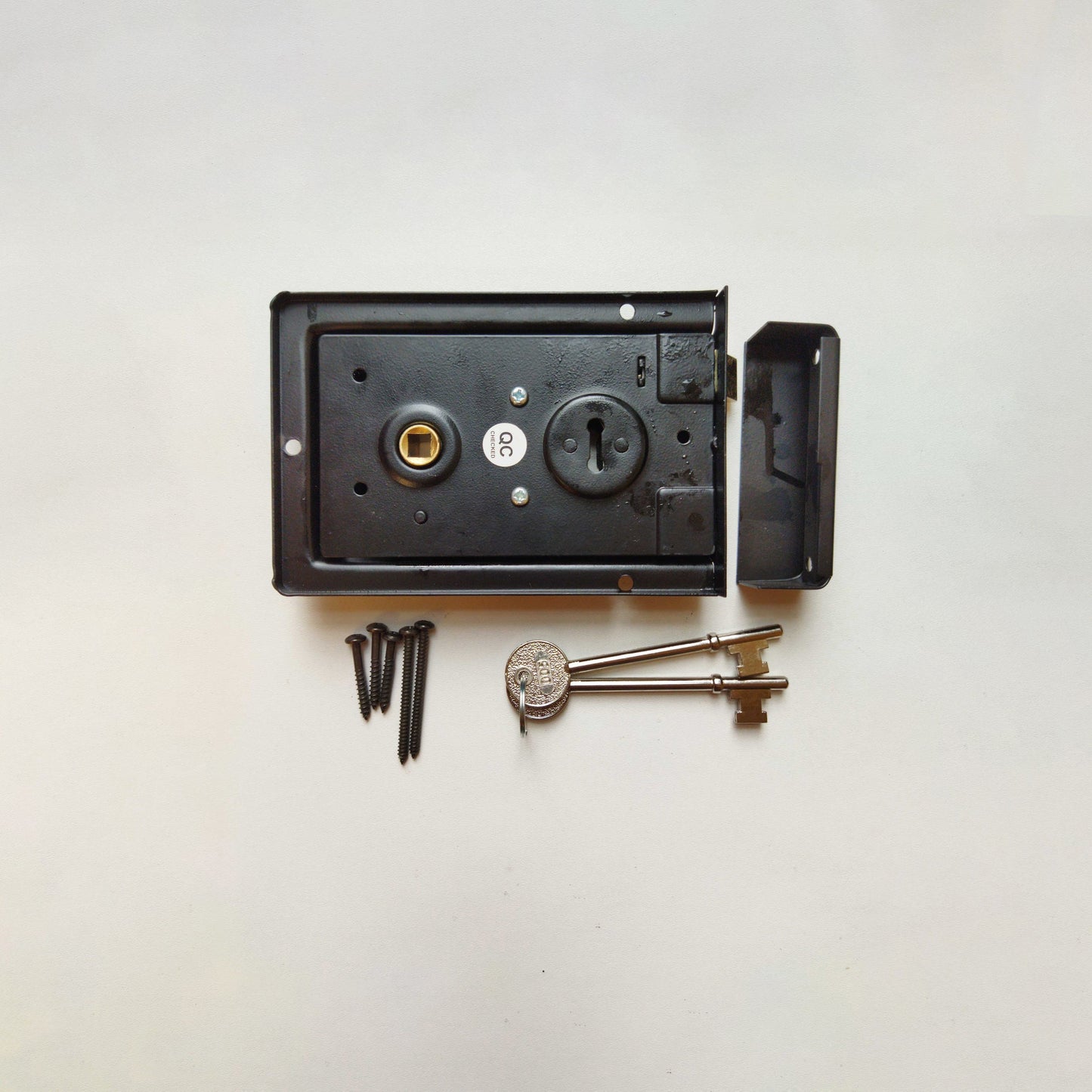 Door Lock Antique Sash Rim Lock With Keys Victorian Cottage Retro Style Black