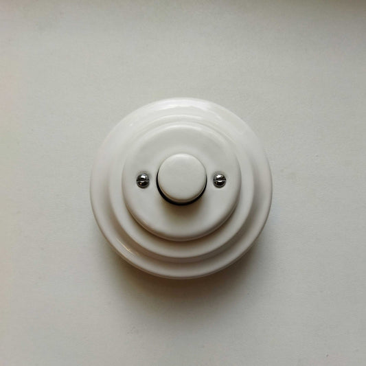Light Switch Porcelain Loft Retro Electrical Dimmer Switch Flush-Mounting Vintage Cottage Ceramic White