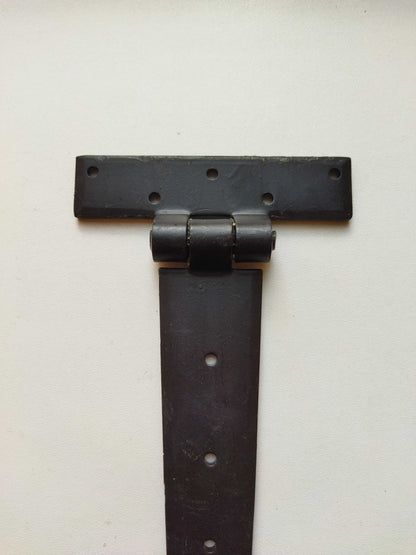 T-Hinger Hand Forged Iron Beeswax T-Hinges Door Home Decor Antique Retro Black