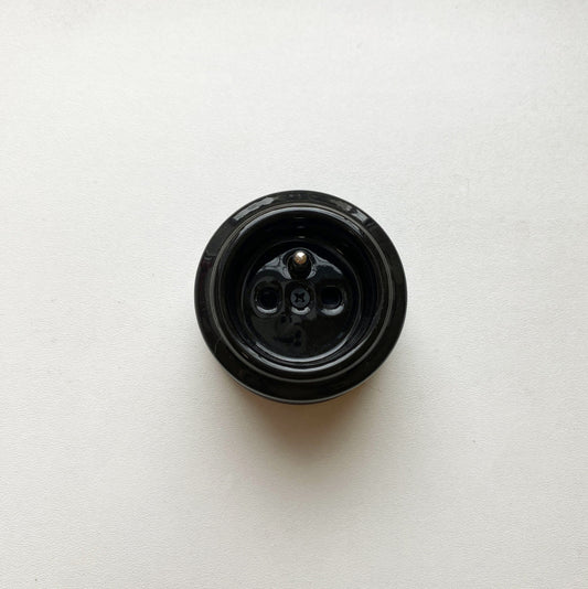 Power Socket Porcelain Loft Retro Electrical French Schuko Surface-Mounting Vintage Cottage Ceramic Black