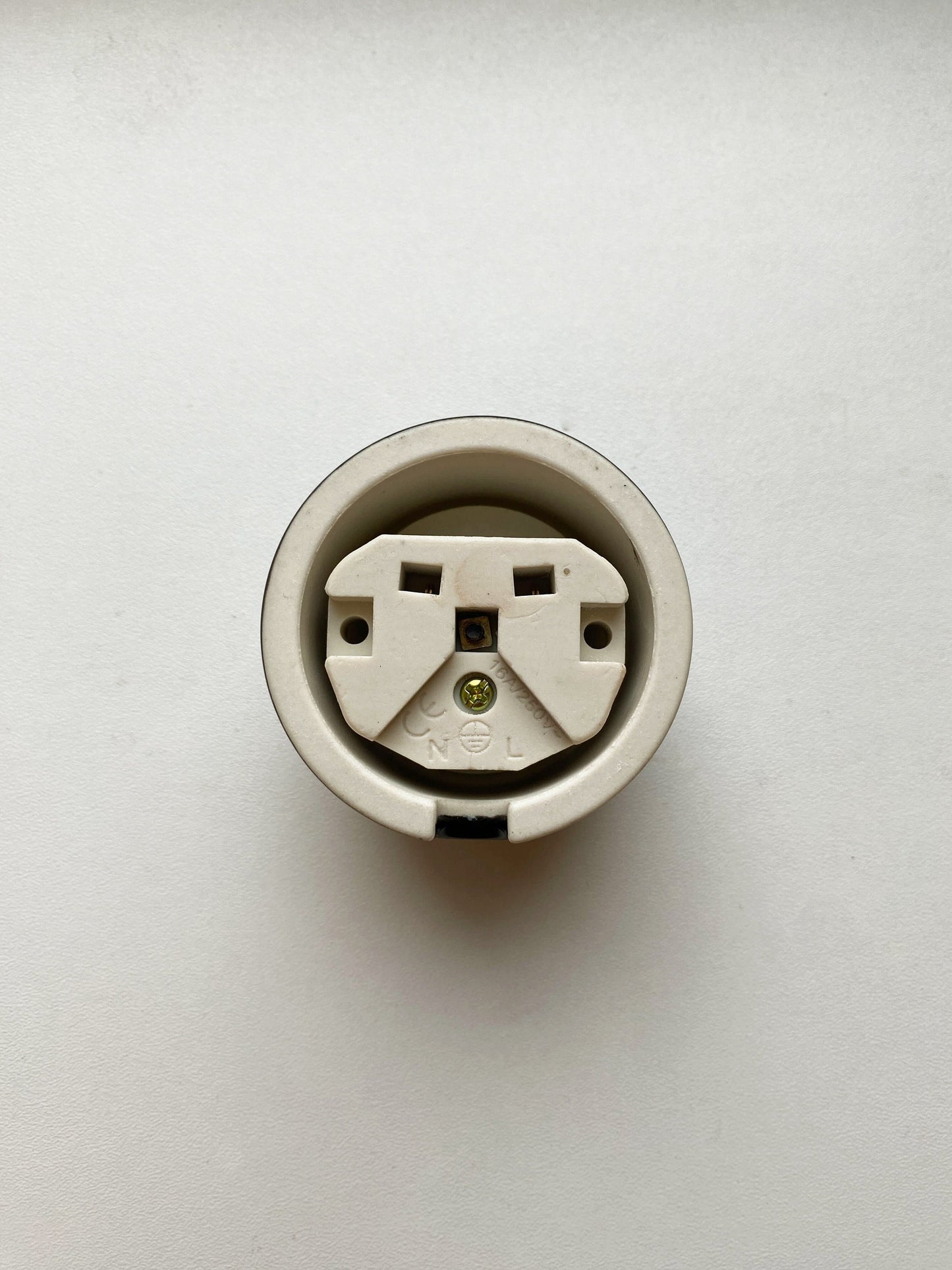 Power Socket Porcelain Loft Retro Electrical French Schuko Surface-Mounting Vintage Cottage Ceramic Black