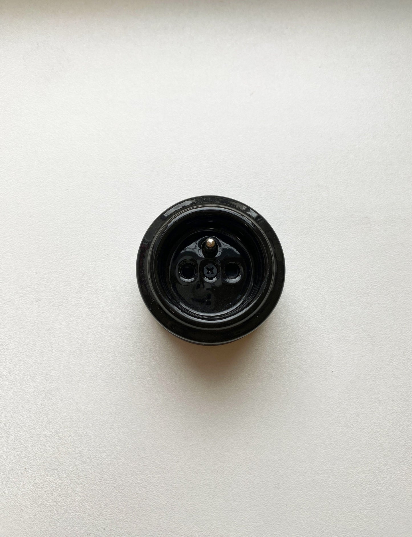 Power Socket Porcelain Loft Retro Electrical French Schuko Surface-Mounting Vintage Cottage Ceramic Black